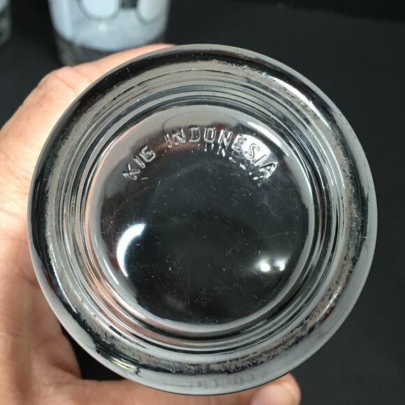 KIG Set of 4 Vintage Snowman Tea Water Drinking‎ Glasses Tumblers Barware - Picture 10 of 10